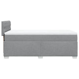 Box Spring Bed with Mattress Light Grey 100x200 cm Fabric