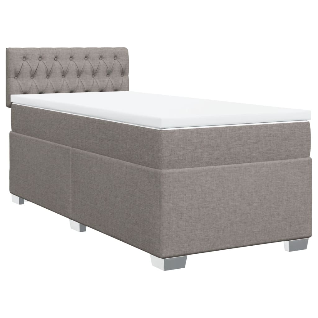 Box Spring Bed with Mattress Taupe 100x200 cm Fabric