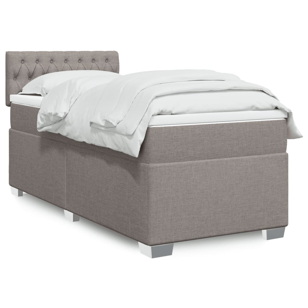 Box Spring Bed with Mattress Taupe 100x200 cm Fabric