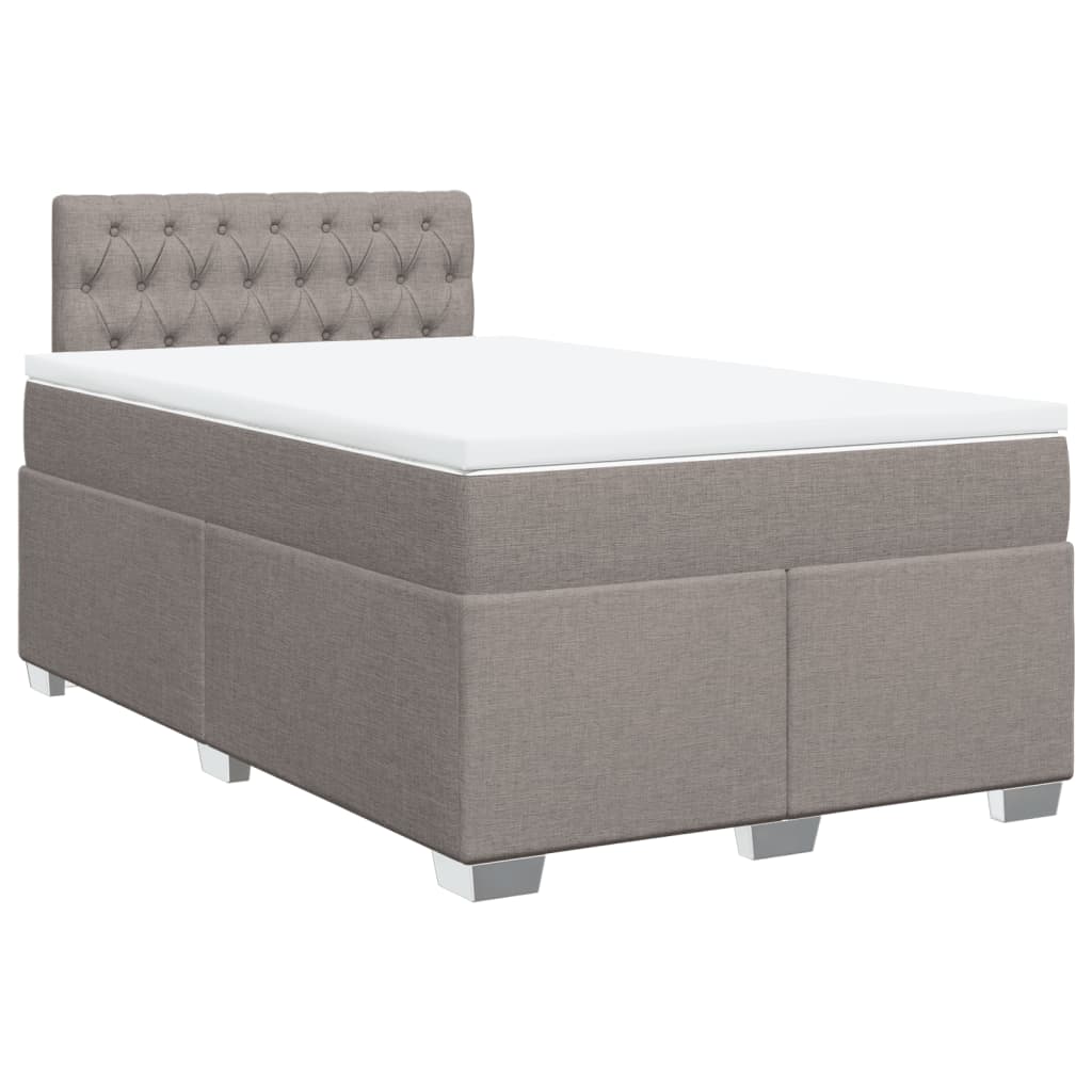 Box Spring Bed with Mattress Taupe 120x200 cm Fabric