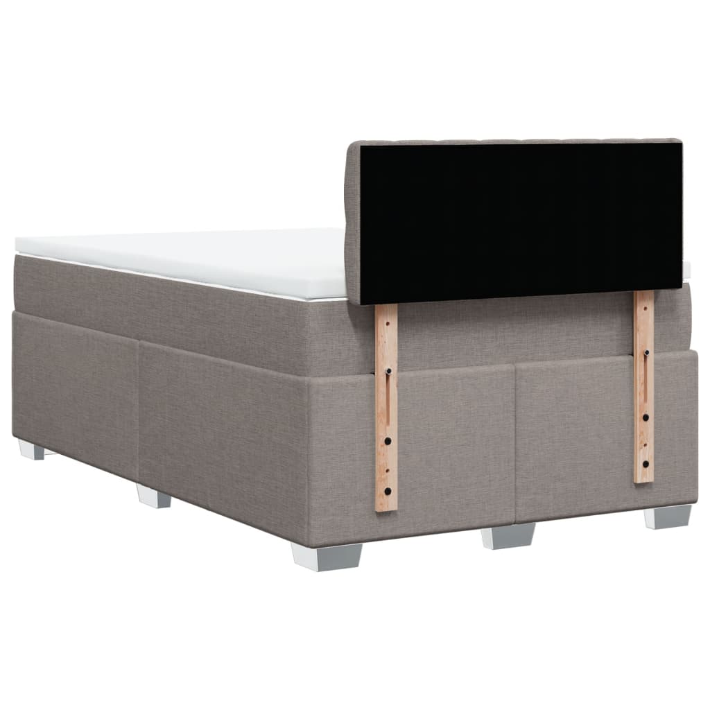 Box Spring Bed with Mattress Taupe 120x200 cm Fabric