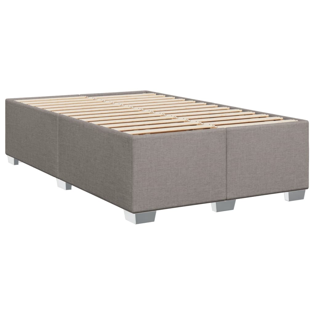 Box Spring Bed with Mattress Taupe 120x200 cm Fabric