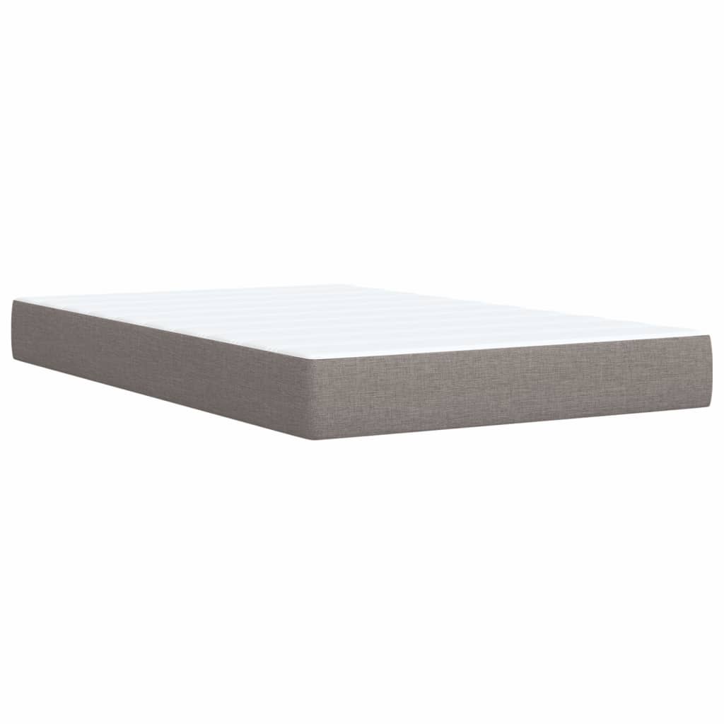 Box Spring Bed with Mattress Taupe 120x200 cm Fabric