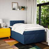 Box Spring Bed with Mattress Blue 120x200 cm Fabric