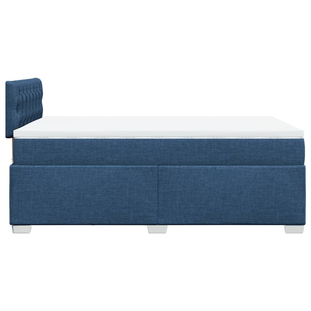 Box Spring Bed with Mattress Blue 120x200 cm Fabric