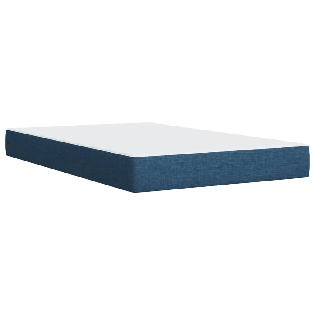 Box Spring Bed with Mattress Blue 120x200 cm Fabric