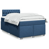 Box Spring Bed with Mattress Blue 120x200 cm Fabric