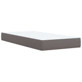 Box Spring Bed with Mattress Grey 90x190 cm Faux Leather