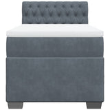 Box Spring Bed with Mattress Dark Grey 90x190 cm Velvet