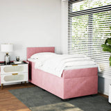 Box Spring Bed with Mattress Pink 90x190 cm Velvet