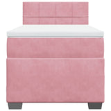 Box Spring Bed with Mattress Pink 90x190 cm Velvet