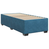 Box Spring Bed with Mattress Dark Blue 90x200 cm Velvet