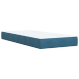 Box Spring Bed with Mattress Dark Blue 90x200 cm Velvet