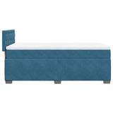 Box Spring Bed with Mattress Dark Blue 90x200 cm Velvet