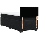 Box Spring Bed with Mattress Black 100x200 cm Velvet