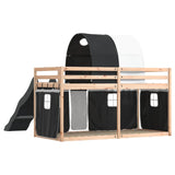 Bunk Bed without Mattress with Slide White and Black 90x190 cm Single