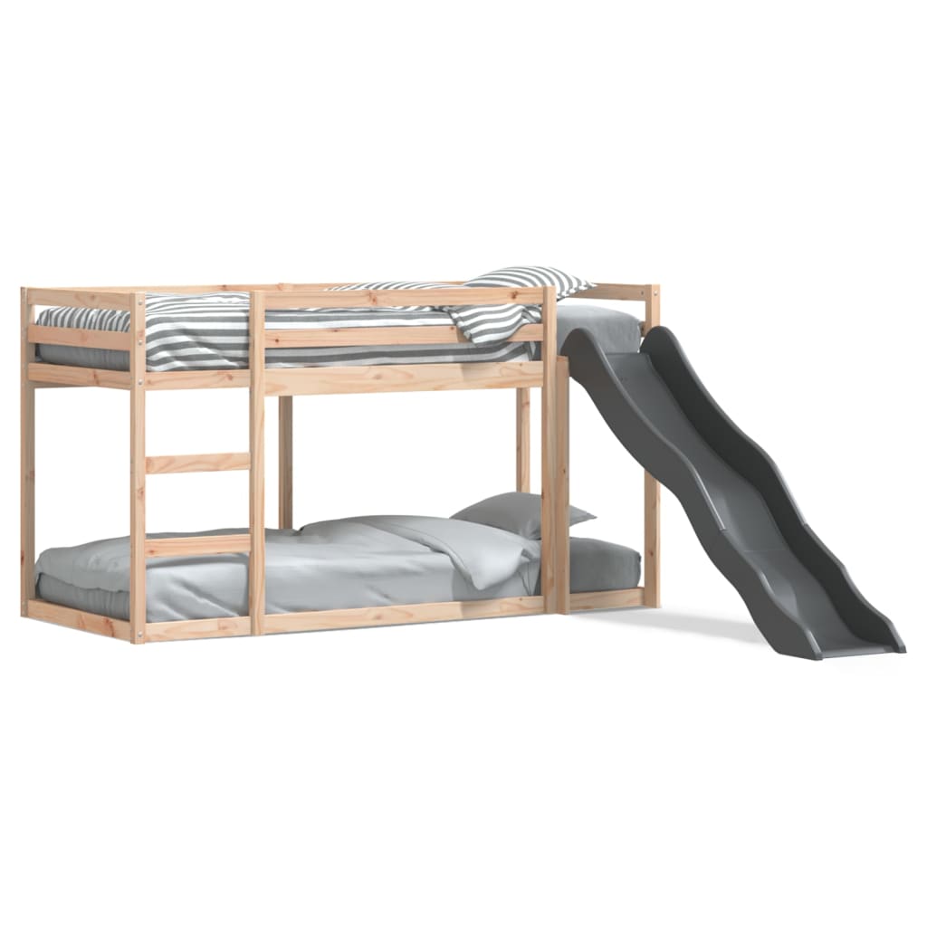 Bunk Bed with Slide&Ladder without Mattress 80x200 cm