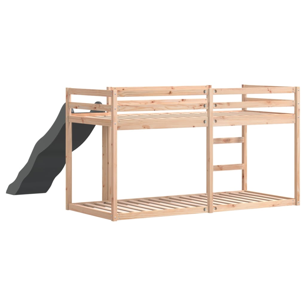 Bunk Bed with Slide&Ladder without Mattress 80x200 cm