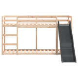 Bunk Bed with Slide&Ladder without Mattress 90x200 cm