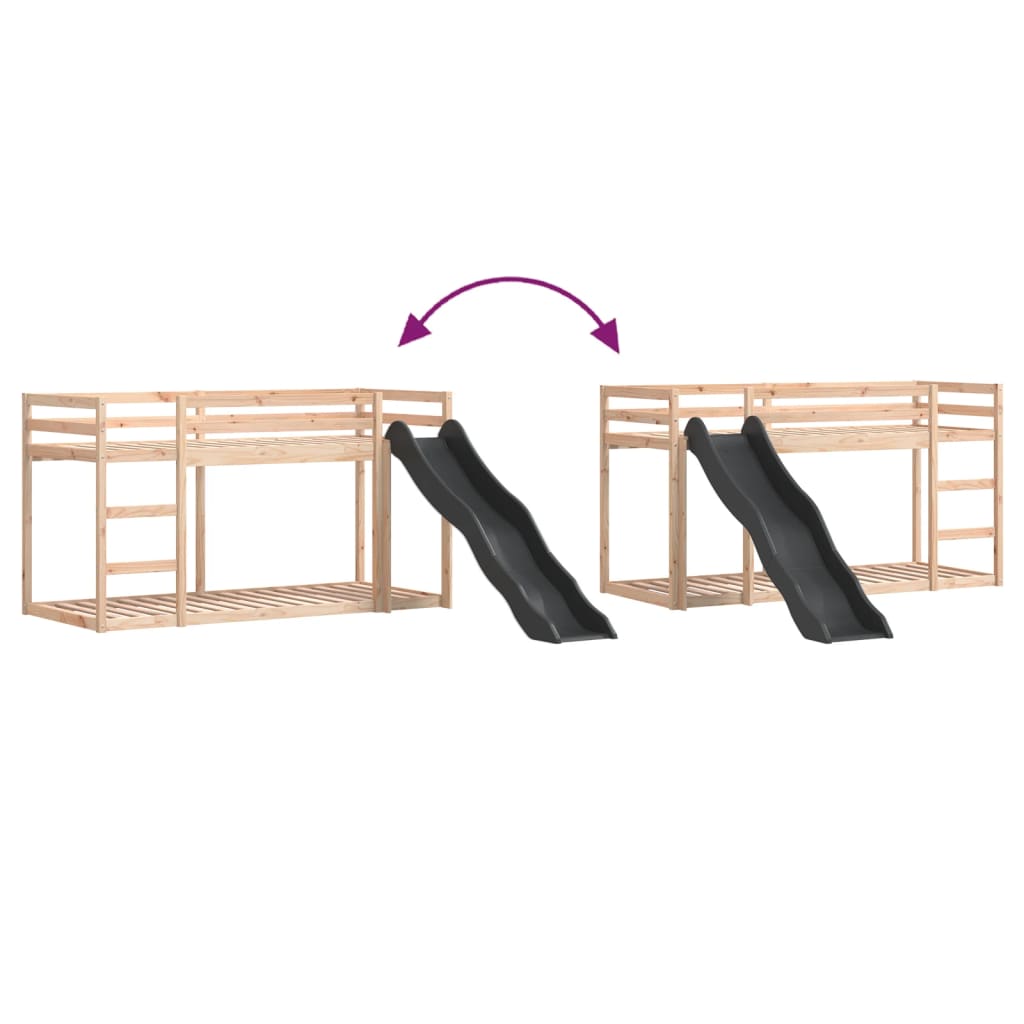 Bunk Bed with Slide&Ladder without Mattress 90x200 cm