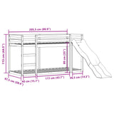 Bunk Bed with Slide&Ladder without Mattress 90x200 cm