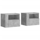 Wall-mounted Bedside Cabinets 2 pcs Concrete Grey 45x30x35 cm