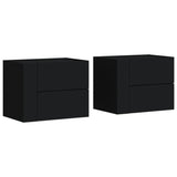 Wall-mounted Bedside Cabinets 2 pcs Black 45x30x35 cm