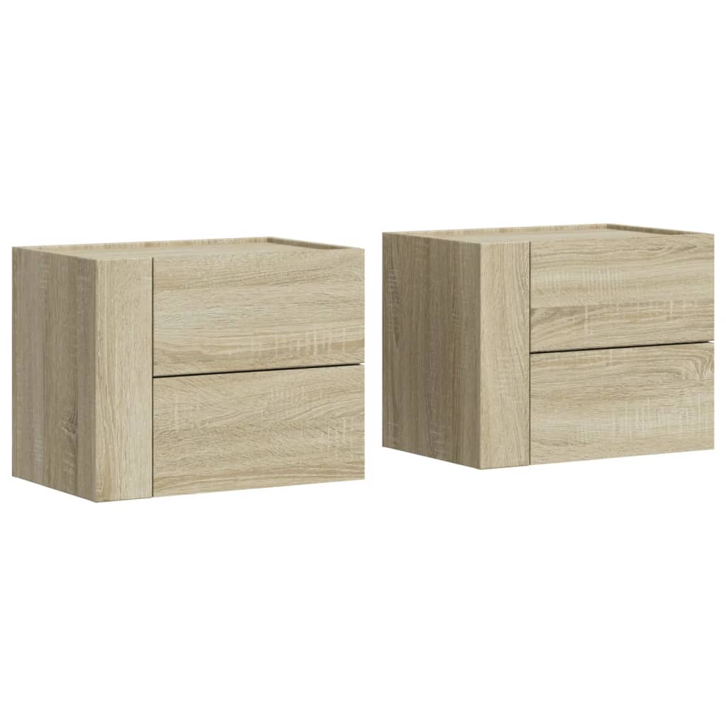 Wall-mounted Bedside Cabinets 2 pcs Sonoma Oak 45x30x35 cm