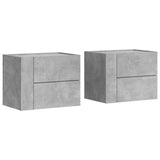 Wall-mounted Bedside Cabinets 2 pcs Concrete Grey 45x30x35 cm