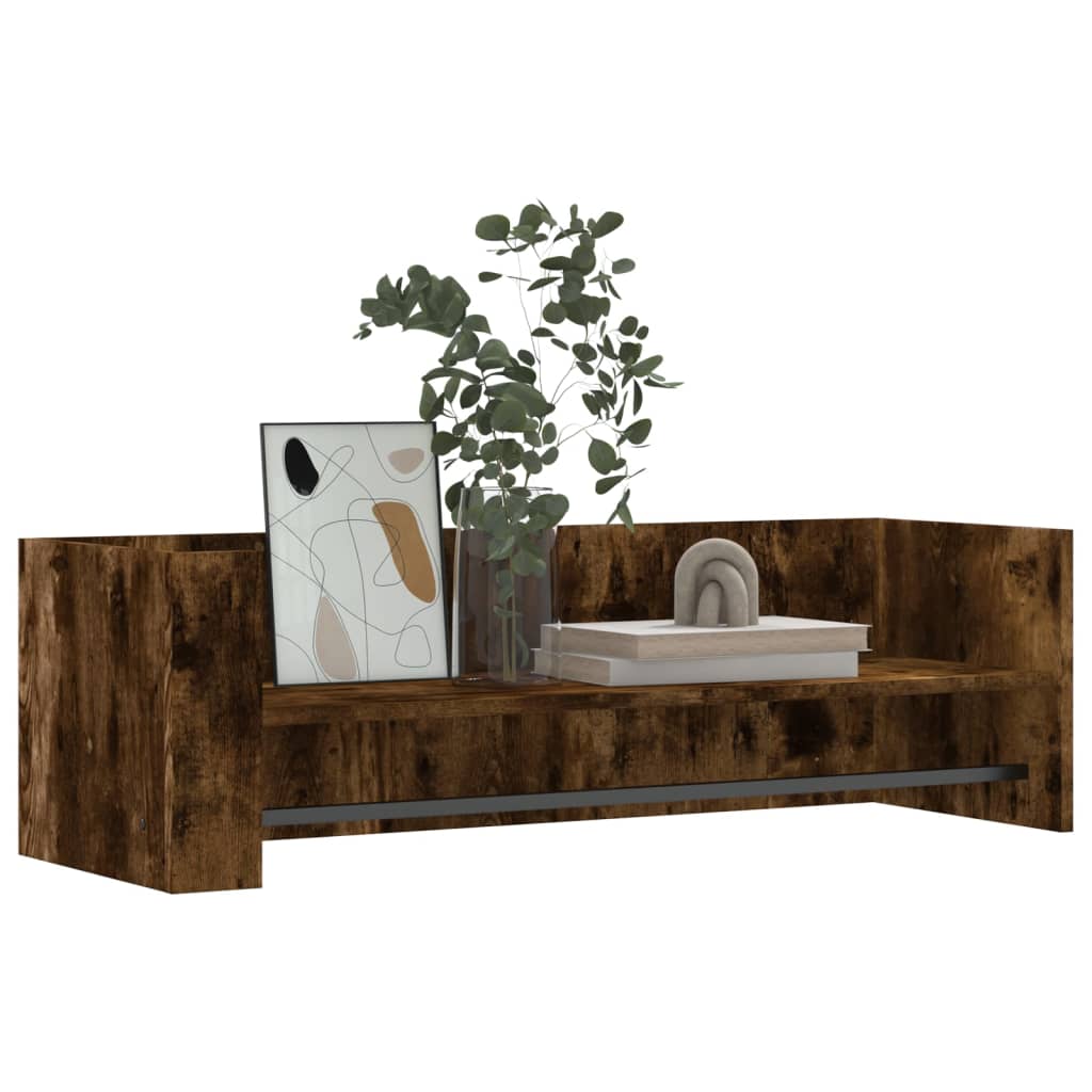 Wall Shelf Smoked Oak 100x35x30.5 cm Engineered Wood