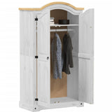 Wardrobe Corona White 102x52x186 cm Solid Wood Pine