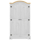 Wardrobe Corona White 102x52x186 cm Solid Wood Pine