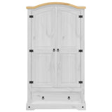 Wardrobe Corona White 102x52x186 cm Solid Wood Pine