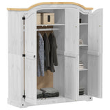 Wardrobe Corona White 151.5x52x186 cm Solid Wood Pine