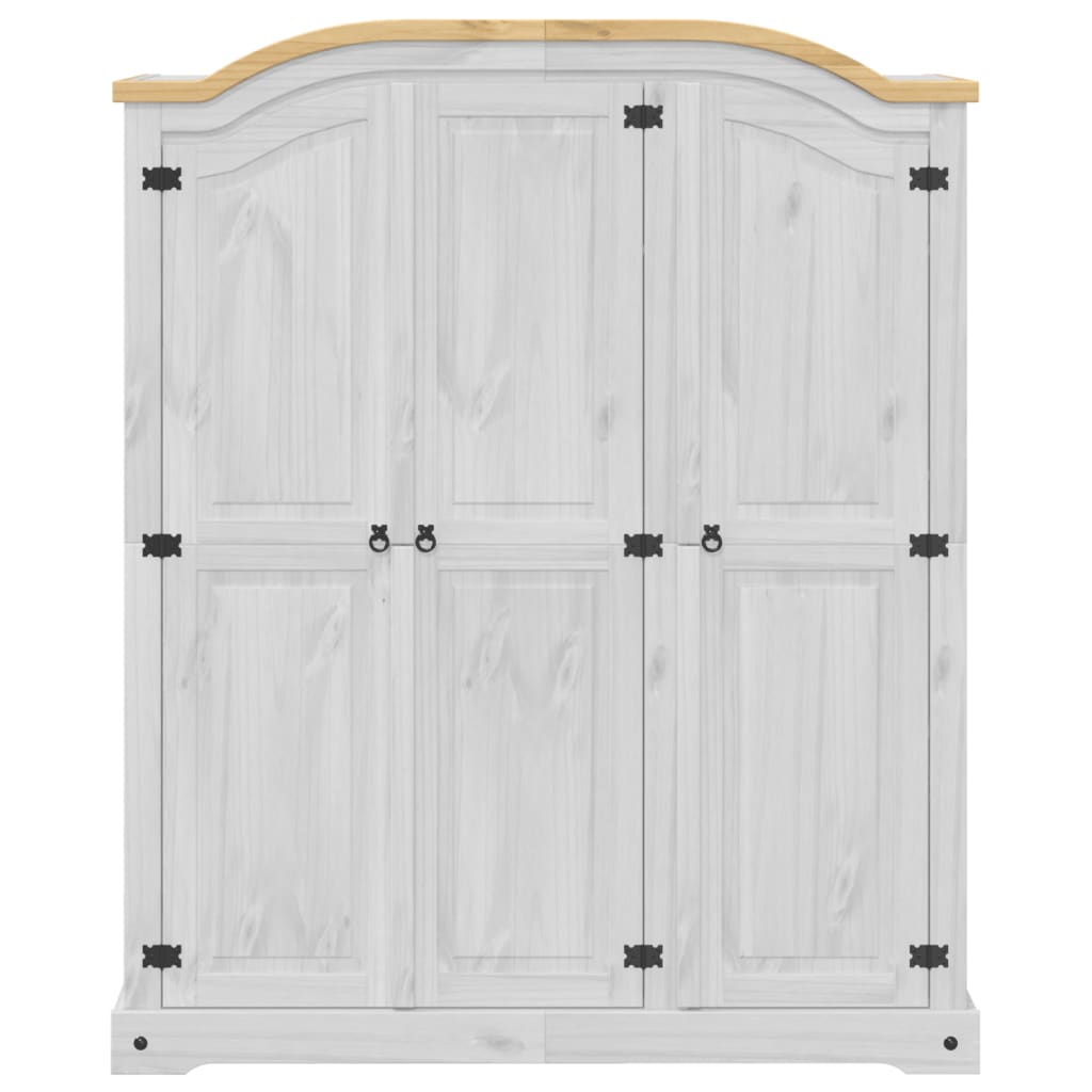 Wardrobe Corona White 151.5x52x186 cm Solid Wood Pine