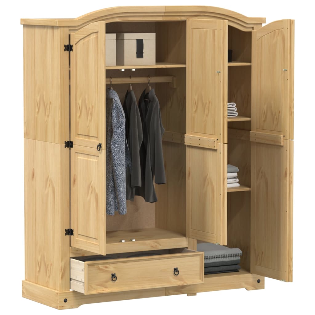 Wardrobe Corona 151.5x52x186 cm Solid Wood Pine