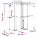 Wardrobe Corona White 194x52x186 cm Solid Wood Pine