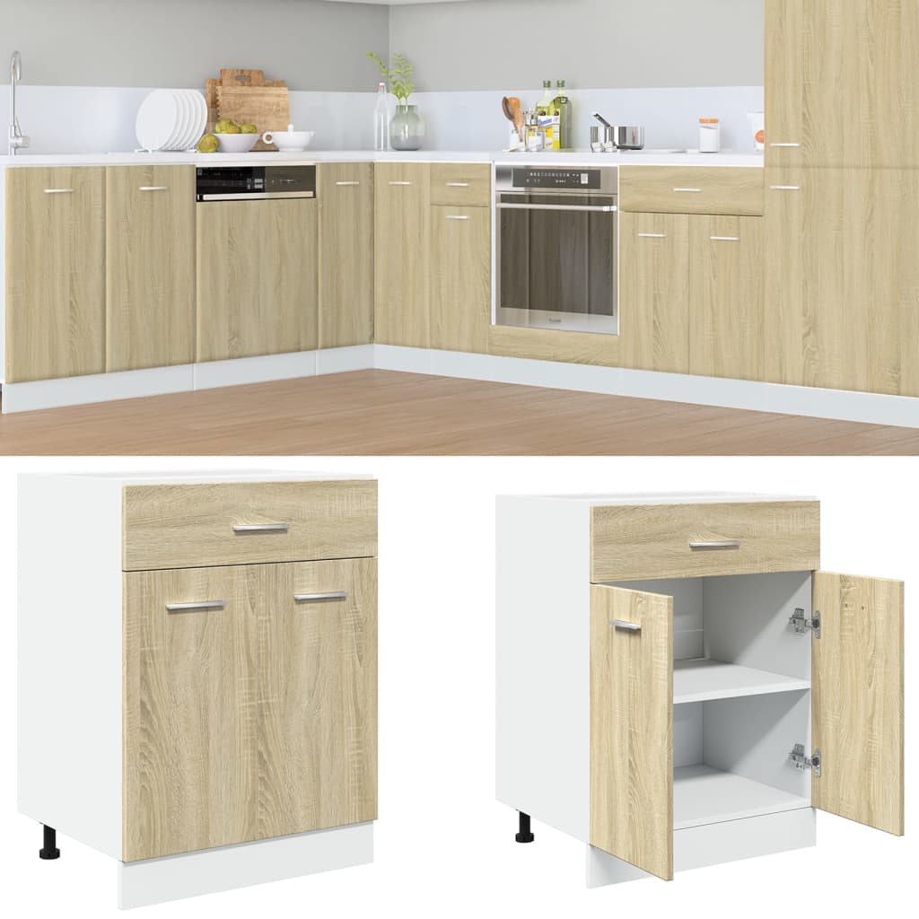 Drawer Bottom Cabinet Lyon Sonoma Oak 60x46x81.5 cm Engineered Wood