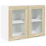 Hanging Glass Cabinet Lyon Sonoma Oak 80x31x60 cm Engineered Wood