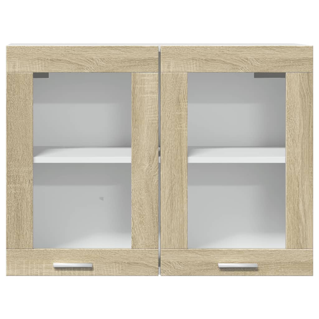 Hanging Glass Cabinet Lyon Sonoma Oak 80x31x60 cm Engineered Wood