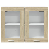 Hanging Glass Cabinet Lyon Sonoma Oak 80x31x60 cm Engineered Wood