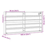 Vitrine Cabinet White 100x8.5x50 cm Engineered Wood