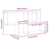 Wall Shelf Sonoma Oak 100x20x53 cm Engineered Wood