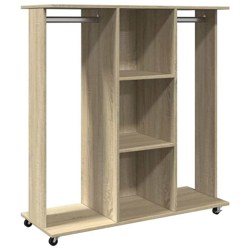 Wardrobe with Wheels Sonoma Oak 102x38x110 cm Engineered Wood