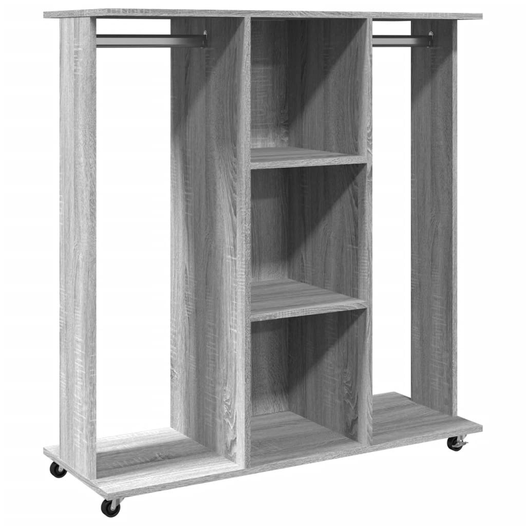 Wardrobe with Wheels Grey Sonoma 102x38x110 cm Engineered Wood