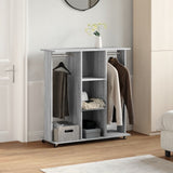 Wardrobe with Wheels Grey Sonoma 102x38x110 cm Engineered Wood