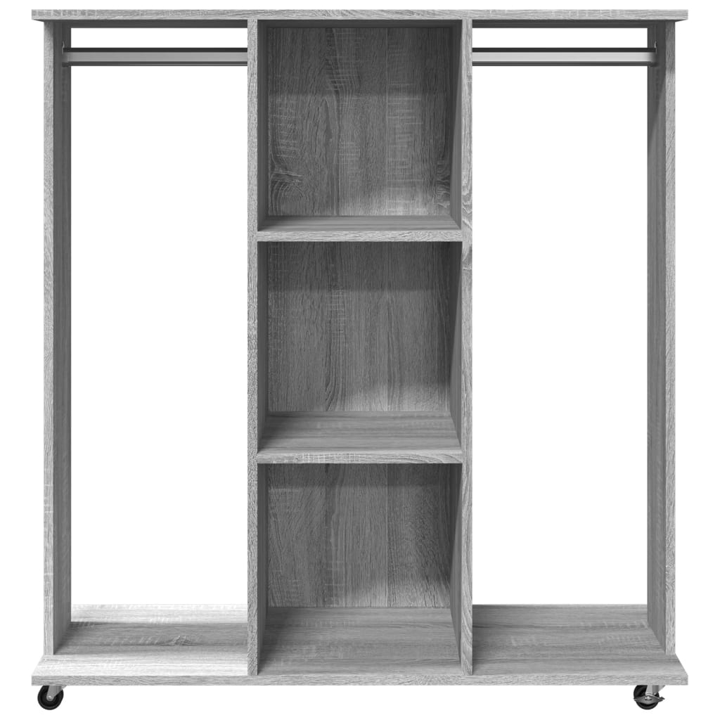 Wardrobe with Wheels Grey Sonoma 102x38x110 cm Engineered Wood