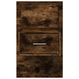 Wall-mounted Bedside Cabinets with LED Lights 2 pcs Smoked Oak