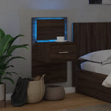 Wall-mounted Bedside Cabinet with LED Lights Brown Oak