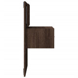 Wall-mounted Bedside Cabinet with LED Lights Brown Oak